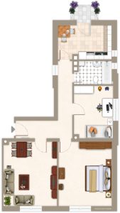 Grundriss der Wohnung